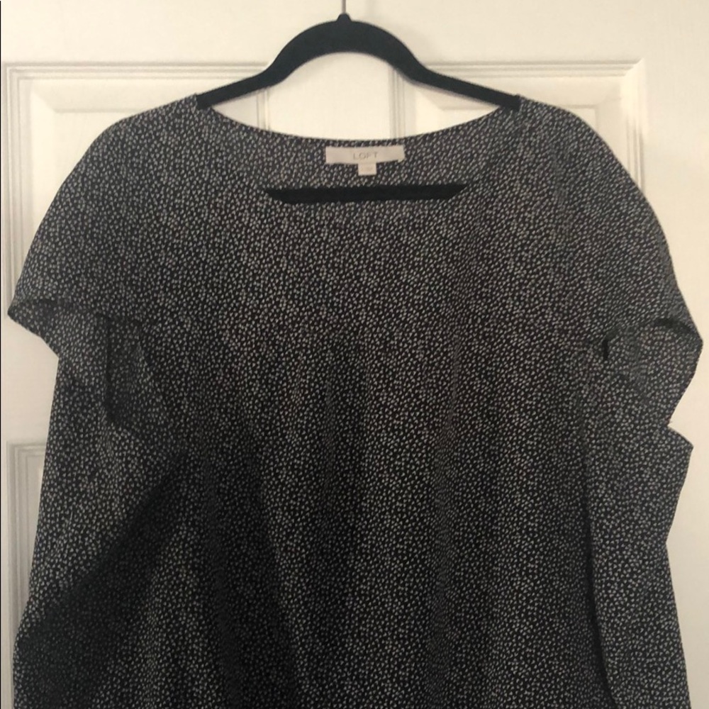 Loft Black and White puffy blouse